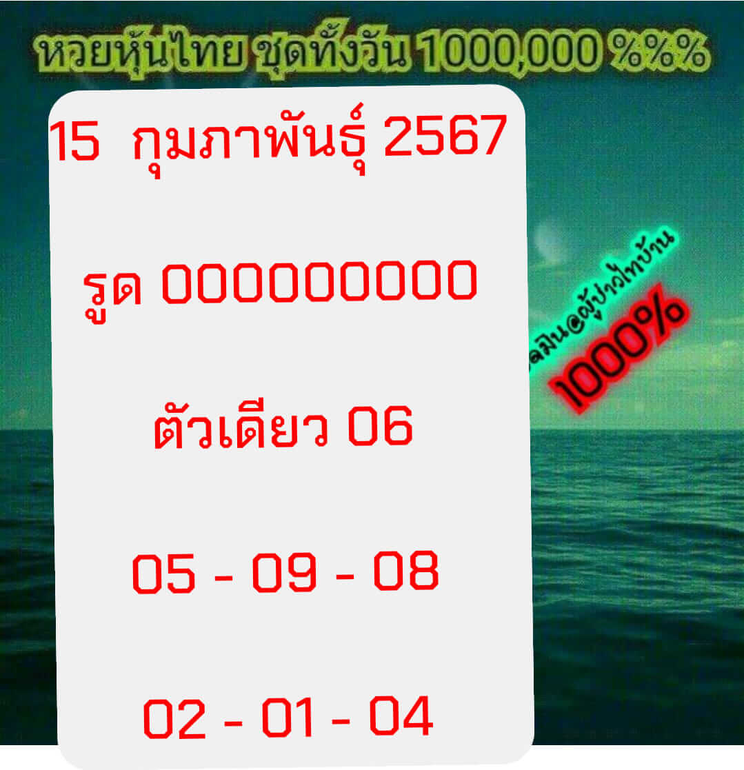 หวยหุ้น 15/2/67 ชุดที่ 8