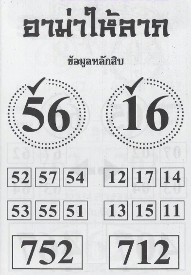 หวยอาม่าให้ลาภ 16/2/67