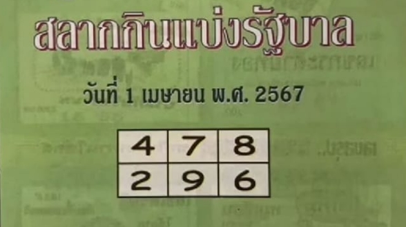 หวยปกเขียว 1/4/67