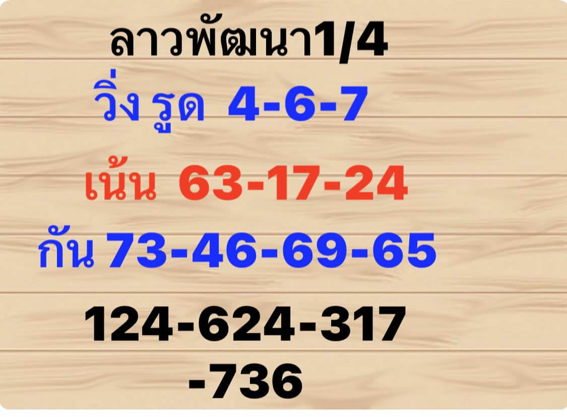 หวยลาว 1/4/67 ชุดที่ 1