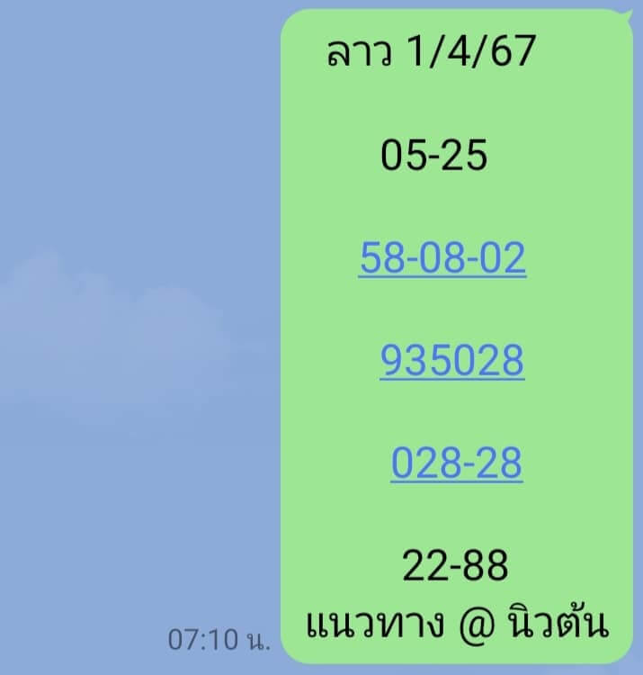 หวยลาว 1/4/67 ชุดที่ 5