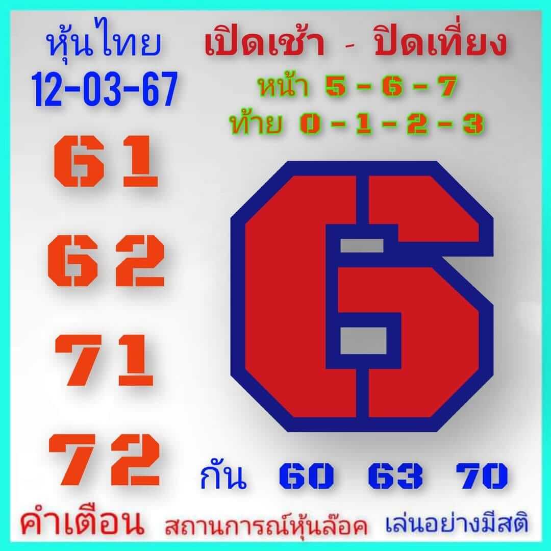 หวยหุ้น 12/3/67 ชุดที่ 5