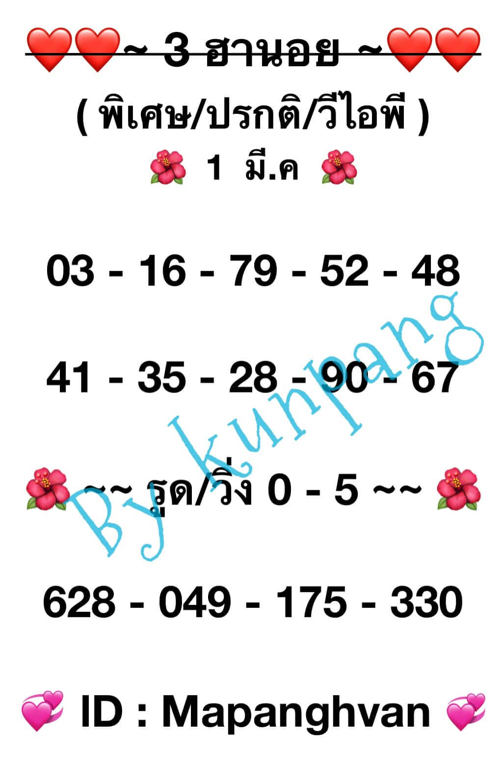 หวยฮานอย 1/3/67 ชุดที่ 1