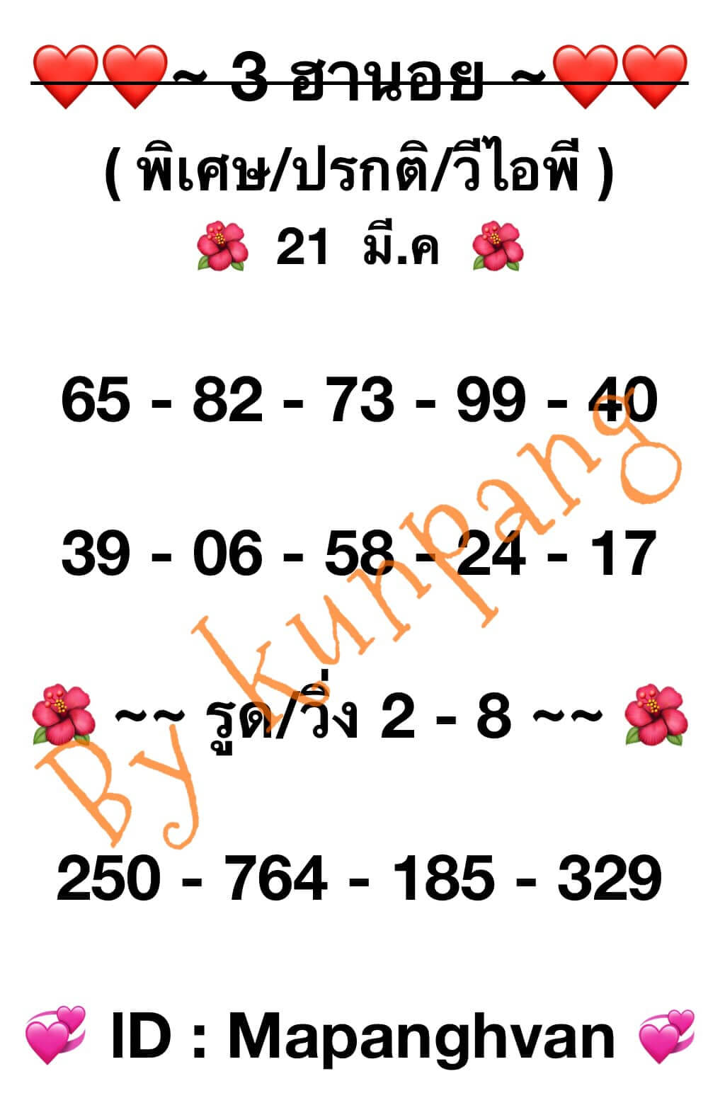 หวยฮานอย 21/3/67 ชุดที่ 2