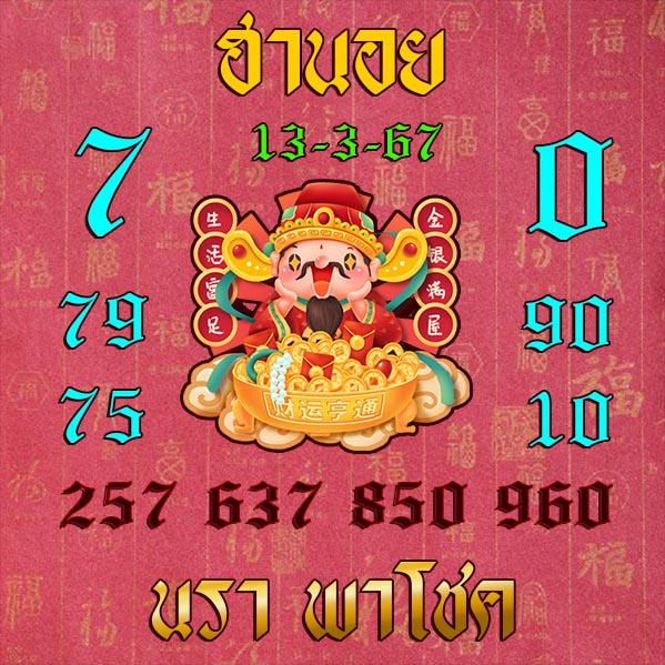 หวยฮานอย 13/3/67 ชุดที่ 3
