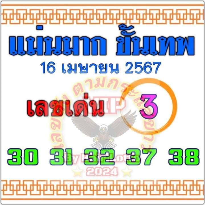 หวยแม่นมากขั้นเทพ 16/4/67