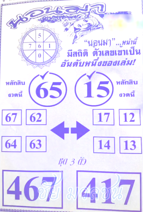 หวยนอนมา 16/4/67