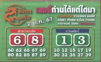 หวยมังกรเมรัย 2/5/67