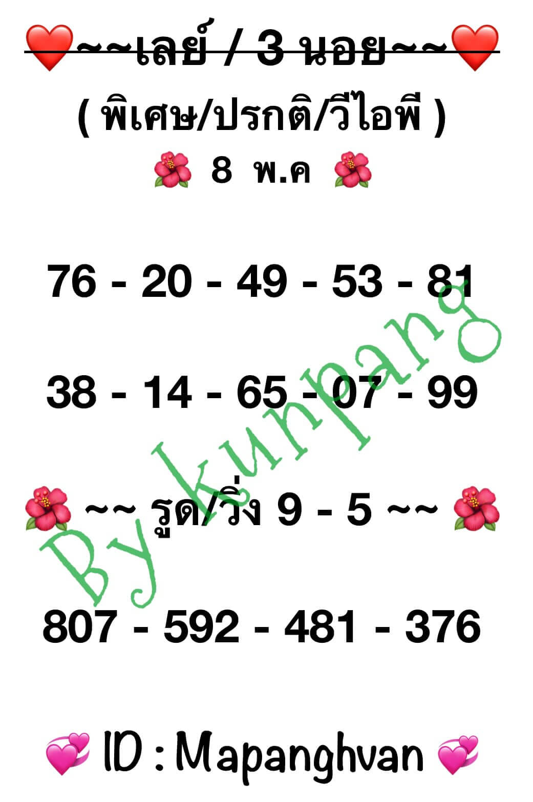 หวยฮานอย 8/5/67 ชุดที่ 6