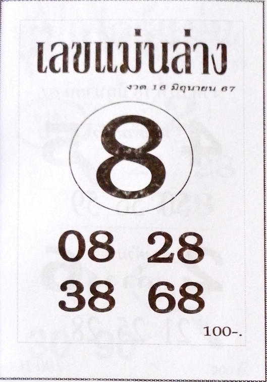 เลขแม่นล่าง 16/6/67