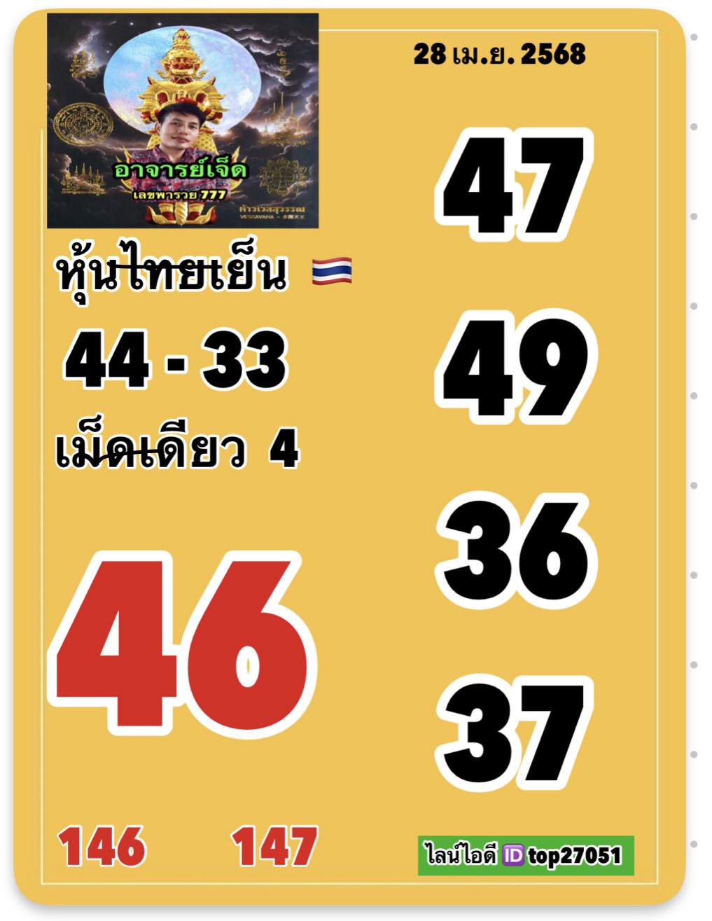 หวยหุ้น 28-4-68-6