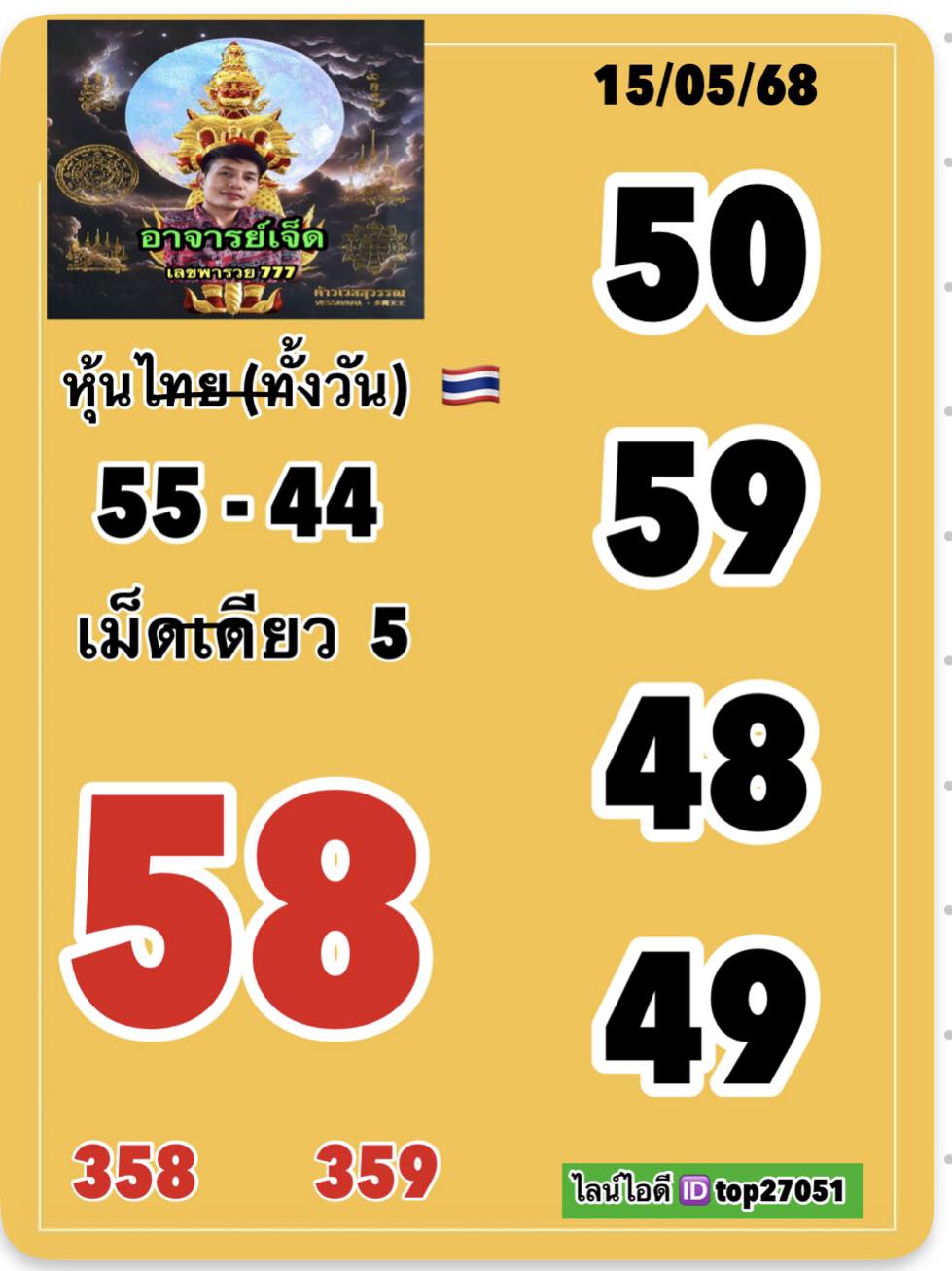 หวยหุ้น 15/5/68