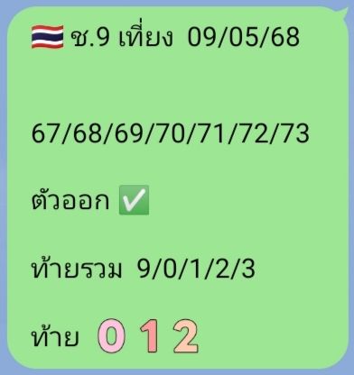 หวยหุ้น 9/5/68