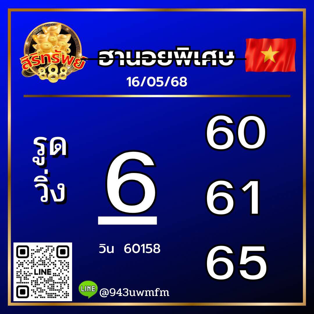 หวยฮานอย 16/5/68 -3