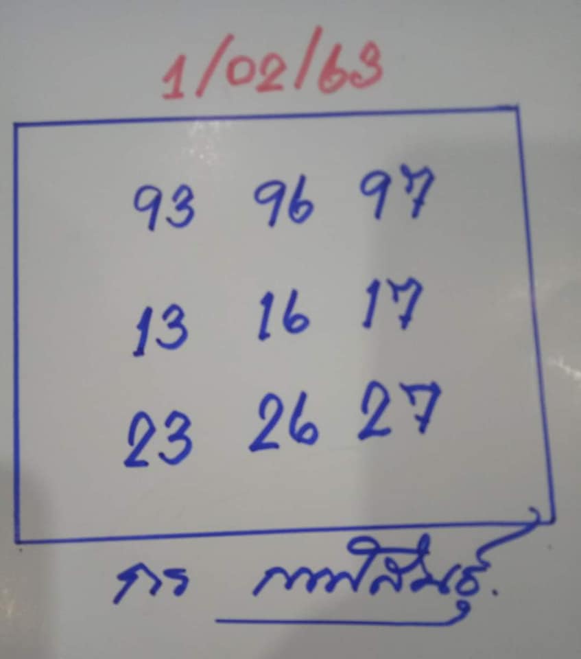 หวยกร กาฬสินธุ์ 1/2/63