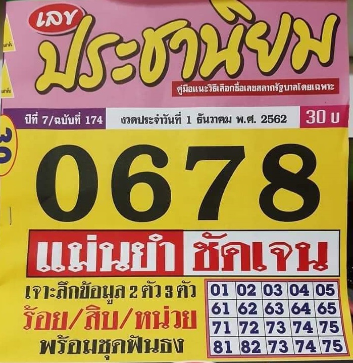 หวยประชานิยม 1/12/62