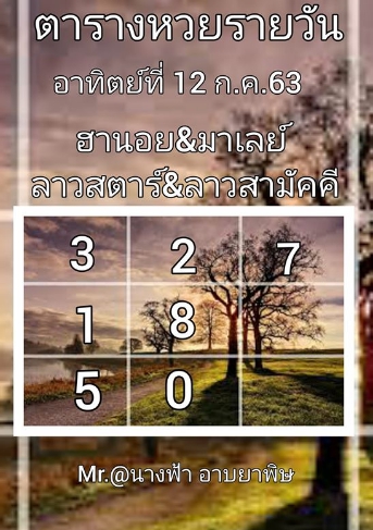 หวยมาเลย์ 12/7/63 ชุดที่ 5