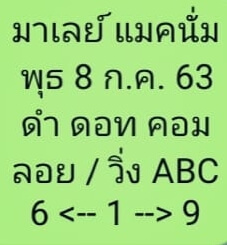 หวยมาเลย์ 8/7/63 ชุดที่ 7