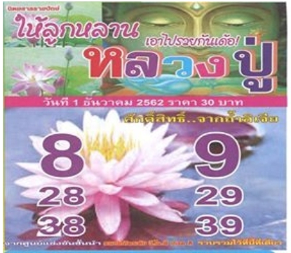 หวยหลวงปู่ 1/12/62