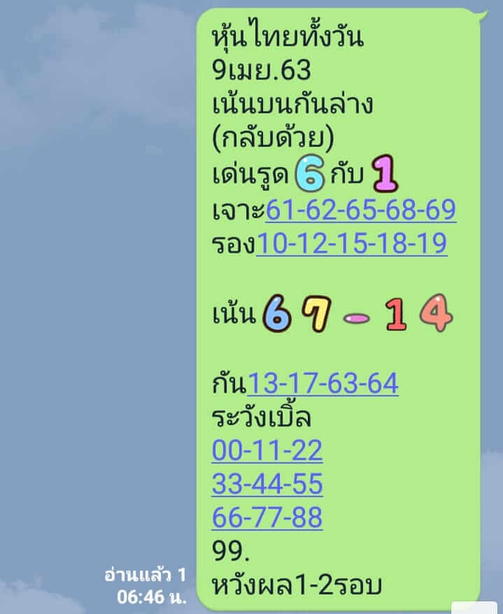 หวยหุ้น 9/4/63 ล่าหุ้นไทยชุดทั้งวัน ชุดที่1