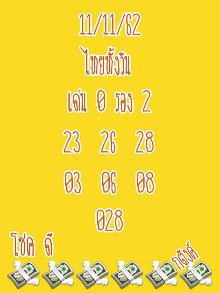 หวยหุ้น 11/11/62 สรุปเลขเด่นหวยหุ้นไทย ชุดที่1