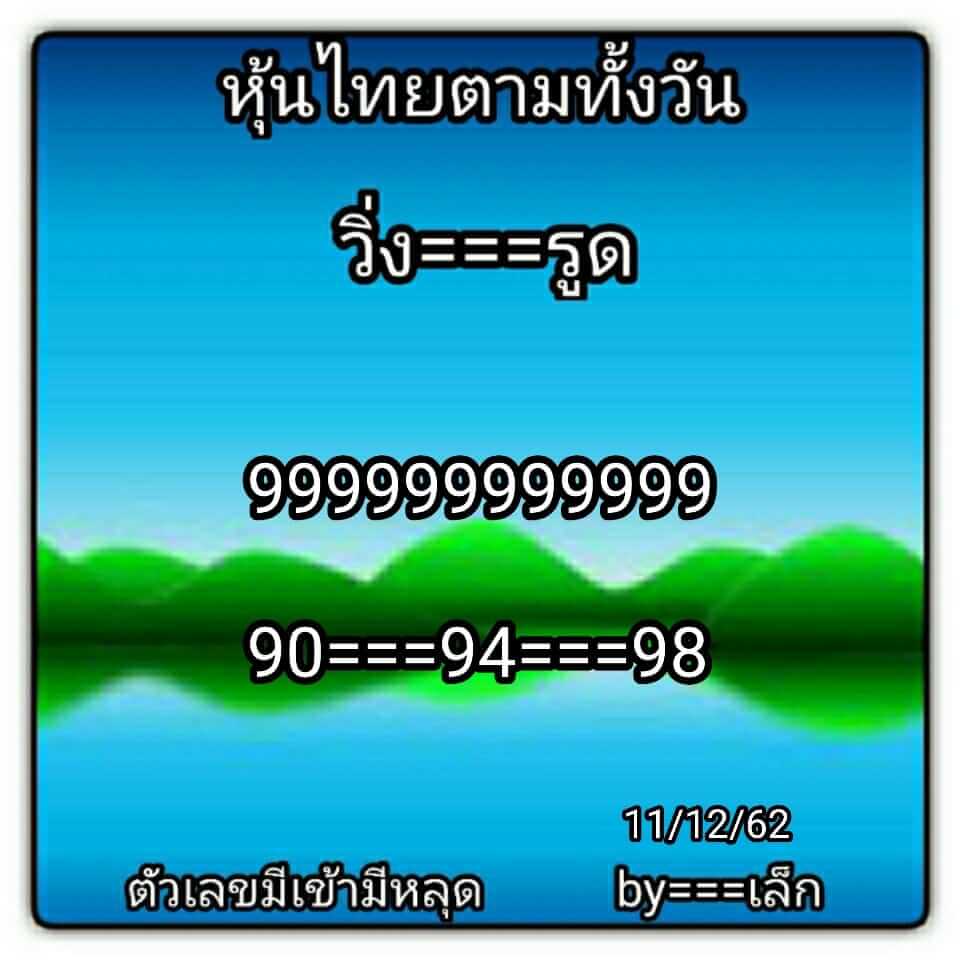 หวยหุ้น 11/12/62 ล่าหุ้นไทยทั้งวัน ชุดที่1