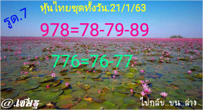 หวยหุ้น 21/1/63 ชุดเลขเด็ดงวดนี้ ชุดที่1