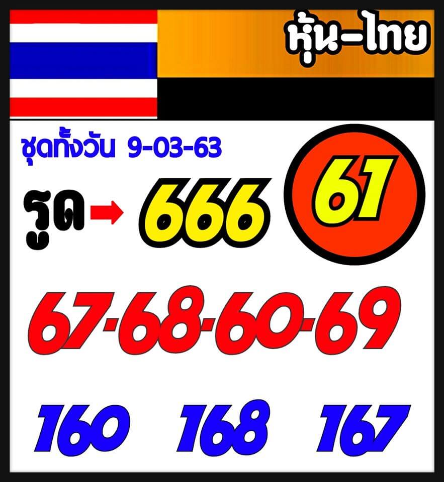 หวยหุ้น 9/3/63 แนวทางหุ้นไทยวันนี้ ชุดที่1