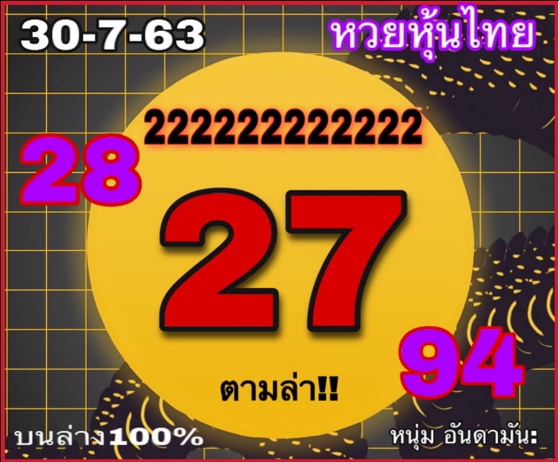 หวยหุ้น 30/7/63 ชุดที่ 5