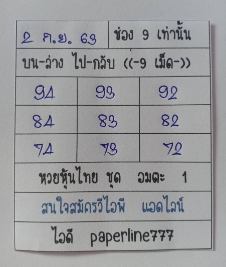 หวยหุ้น 2/9/63 ชุดที่ 6