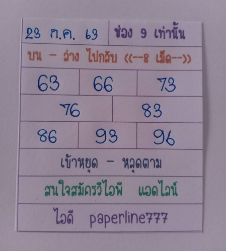 หวยหุ้น 23/7/63 ชุดที่ 7