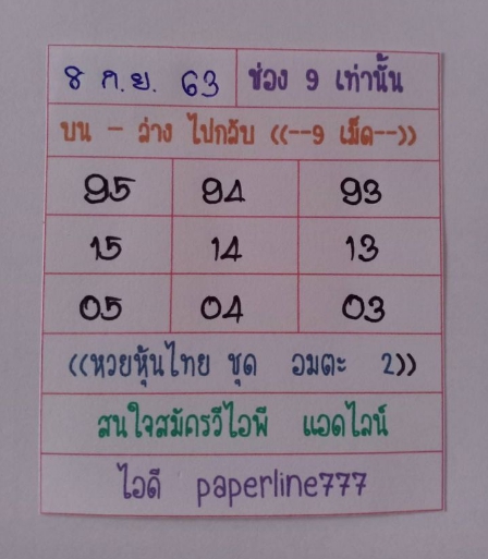 หวยหุ้น 8/9/63 ชุดที่ 8