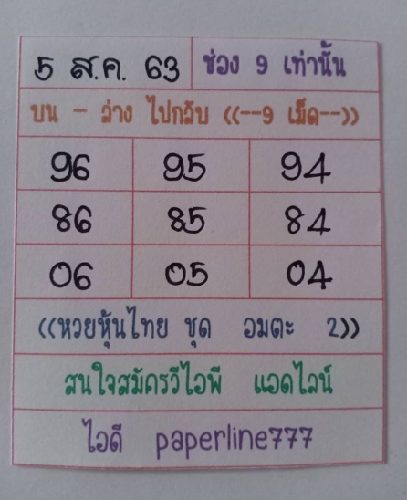 หวยหุ้น 5/8/63 ชุดที่ 10