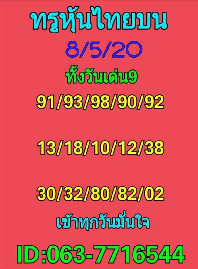 หวยหุ้น 8/5/63 ชุดที่ 4