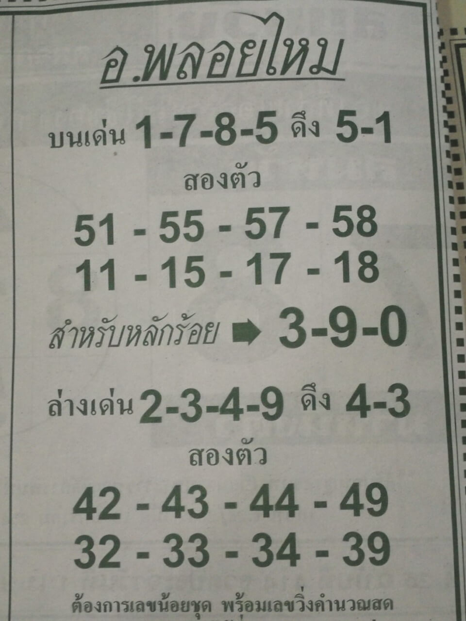 หวยอ.พลอยไหม 16/5/63