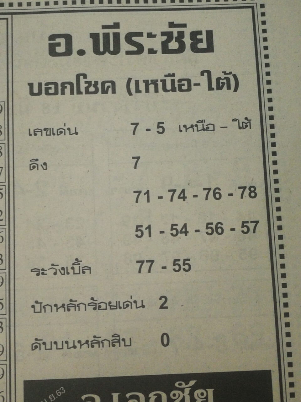 หวยอ.พีระชัย 16/5/63