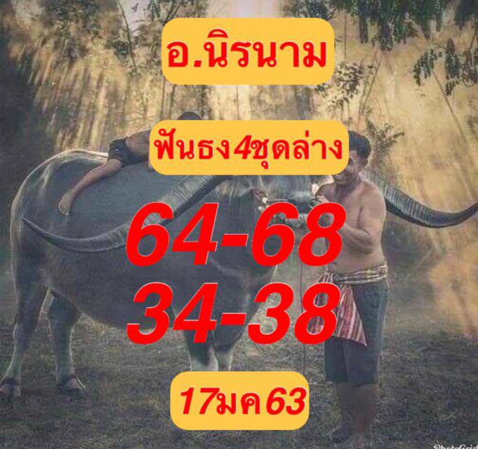 หวยอาจารย์นิรนาม 17/1/63