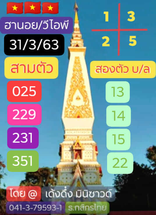 หวยฮานอย 31/3/63 หวยฮานอยมาแรง ชุดที่1