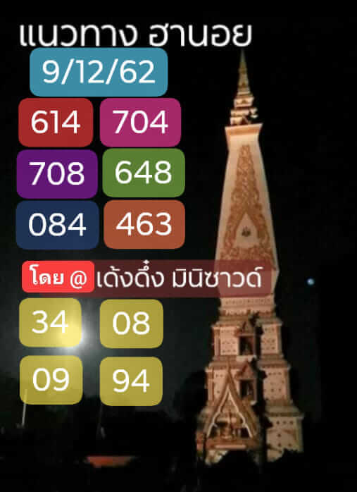 หวยฮานอย 9/12/62 เจาะสูตรเลขแม่น ชุดที่1