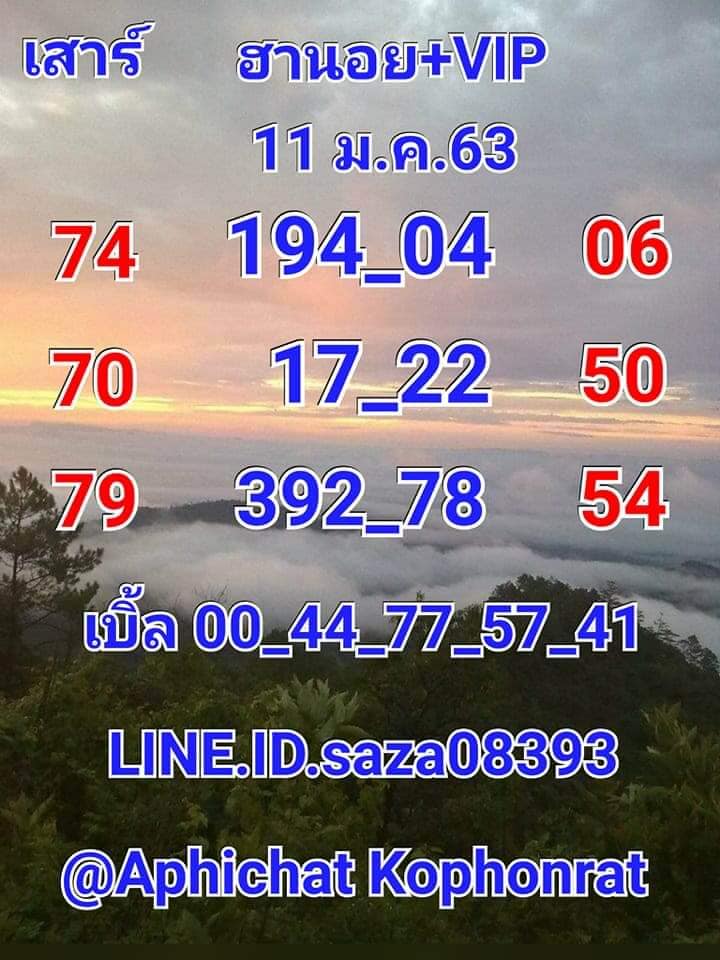 หวยฮานอย 11/1/63 สูตรเจาะเลขแม่น ชุดที่1