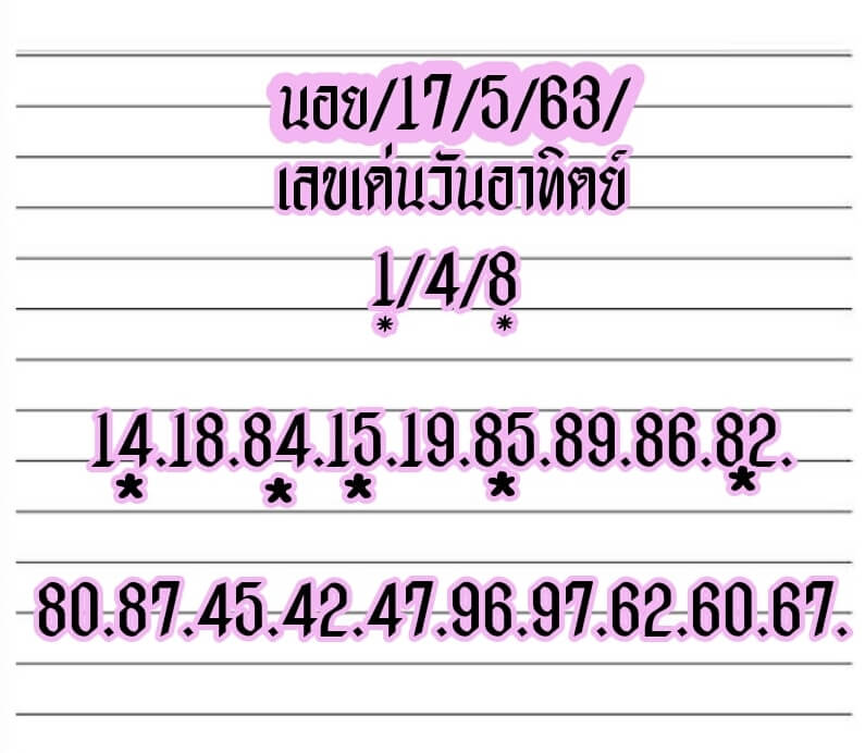 หวยฮานอย 17/5/63 ชุดที่ 10