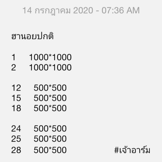 หวยฮานอย 14/7/63 ชุดที่ 1