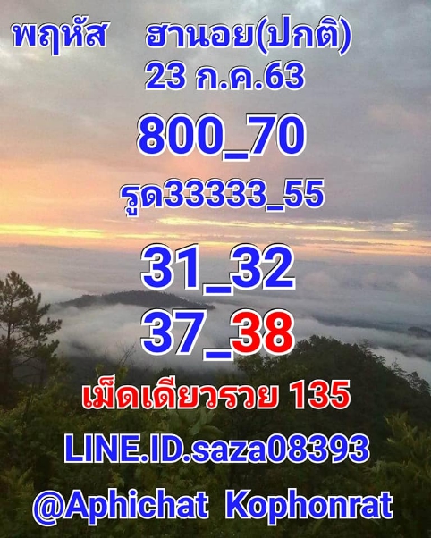 หวยฮานอย 23/7/63 ขุดที่ 2