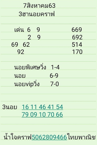 หวยฮานอย 7/8/63 ชุดที่ 3