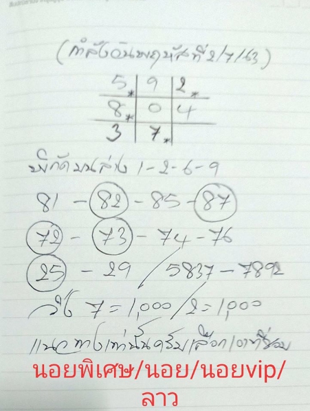 หวยฮานอย 2/7/63 ชุดที่ 3