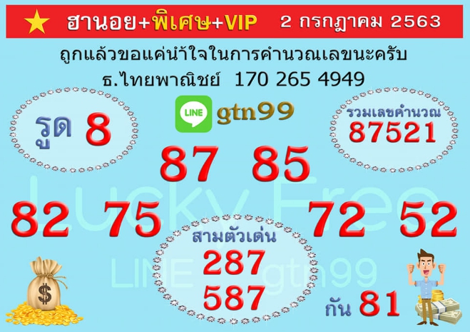 หวยฮานอย 2/7/63 ชุดที่ 4
