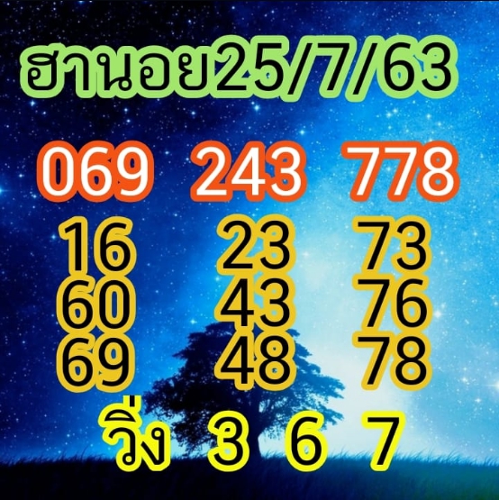 หวยฮานอย 25/7/63 ชุดที่ 5