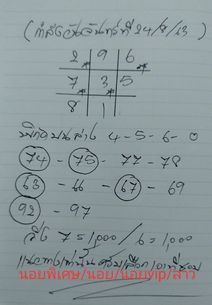 หวยฮานอย 24/8/63 ชุดที่ 5