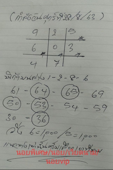 หวยฮานอย 28/8/63 ชุดที่ 5