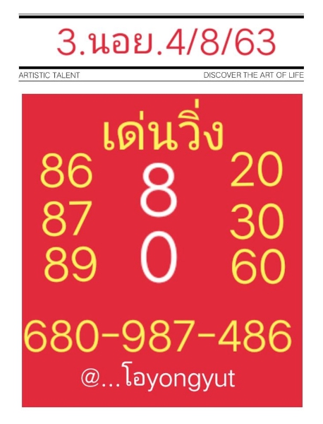 หวยฮานอย 4/8/63 ชุดที่ 6